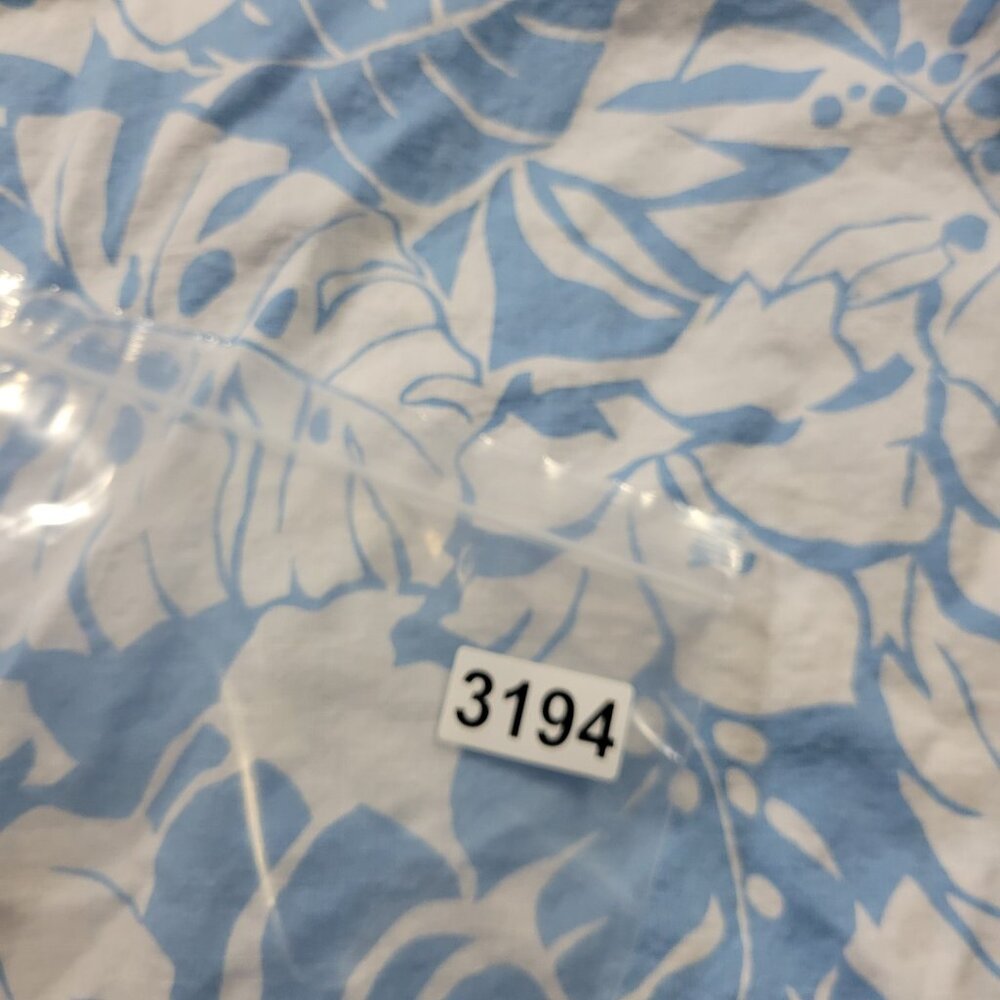 Nautica Shirt Mens Large Blue Floral All Over Print Button Up Beach Cotton - Picture 7 of 7